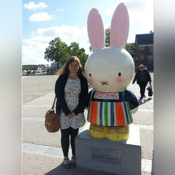 People Tree Puffin Peplum Cream Jersey Dress size S - Picture 7 of 8